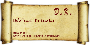Dósai Kriszta névjegykártya