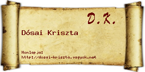 Dósai Kriszta névjegykártya